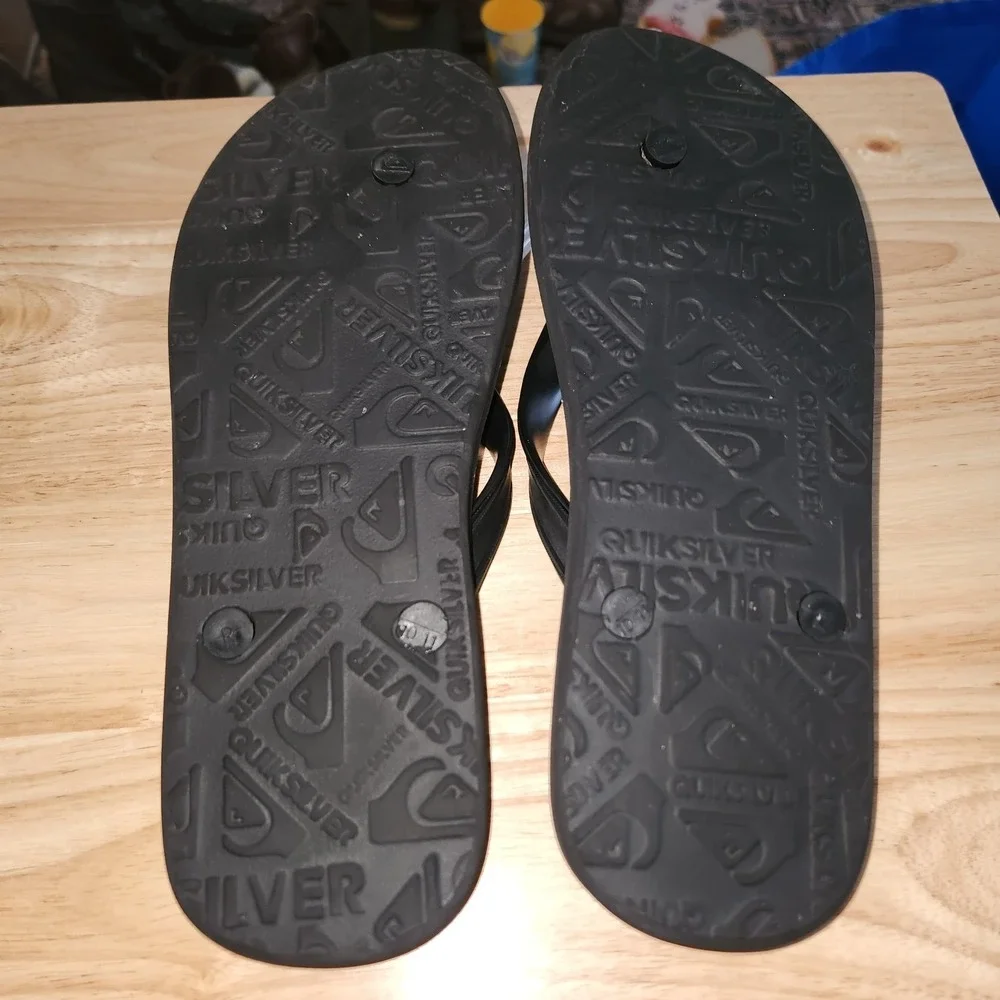 Quiksilver Men's‎ Haleiwa Flip Flops Sandals Black -10/11 AQYL100627-SBKM SOLID